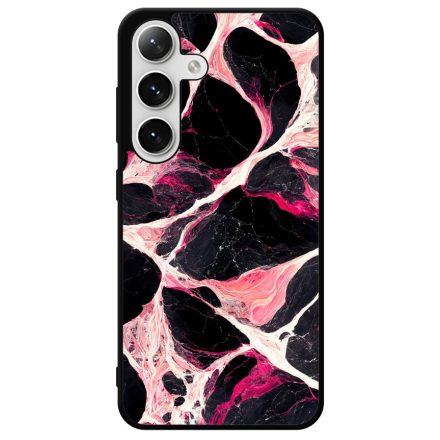 Különleges fekete-fehér és pink márvány mintás Samsung Galaxy szilikon tok