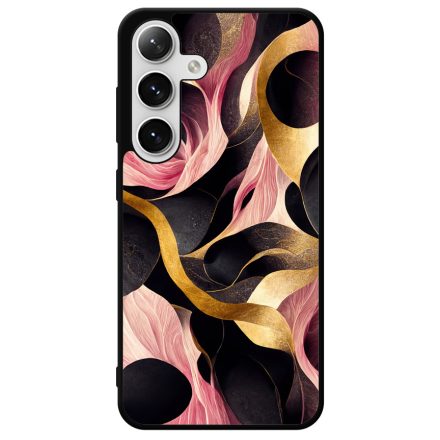 Aranyló fekete-pink márvány mintás Samsung Galaxy szilikon tok