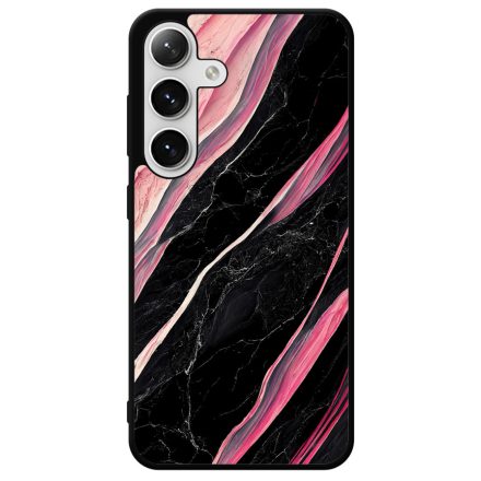 Luxury fekete-pink márvány mintás Samsung Galaxy szilikon tok