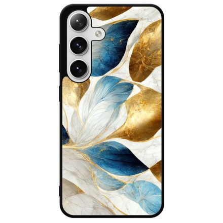 Csodaszép fehér-arany leveles márvány mintás Samsung Galaxy szilikon tok