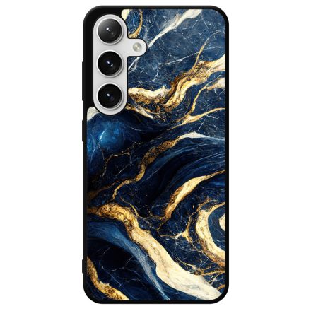 Gyönyörű kék és arany márvány mintás Samsung Galaxy szilikon tok