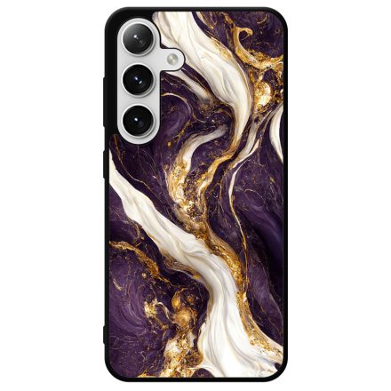Szépséges lila-fehér és arany márvány mintás  Samsung Galaxy szilikon tok