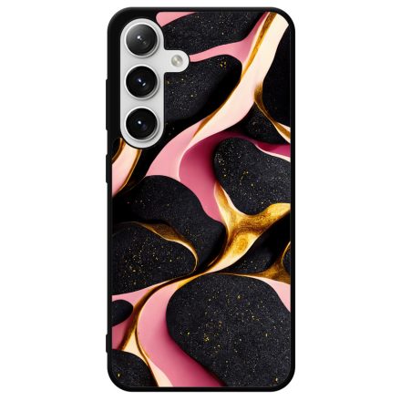 Fekete-Lila és arany mintás Art Samsung Galaxy szilikon tok
