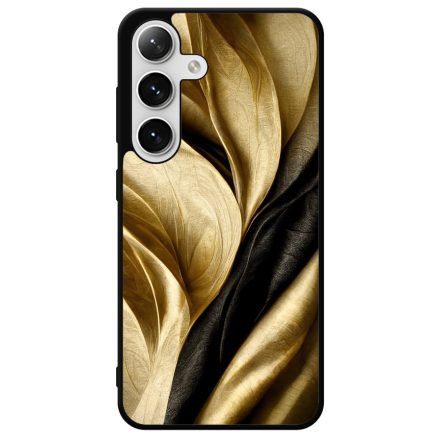 Fekete-arany mintás szatén hatású Art Samsung Galaxy szilikon tok