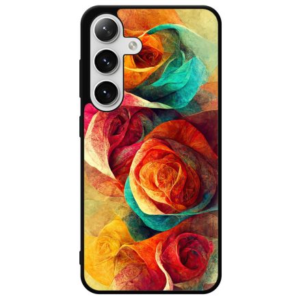 Absztrakt színes rózsák Art Samsung Galaxy szilikon tok