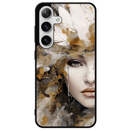 Szépséges aranyló nő Art Samsung Galaxy szilikon tok