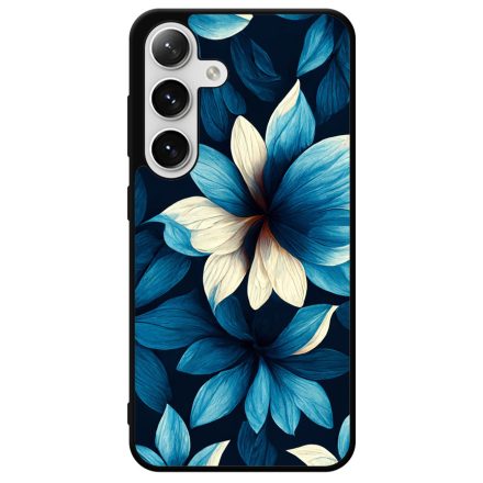 Szépséges kék virágos Art Samsung Galaxy szilikon tok
