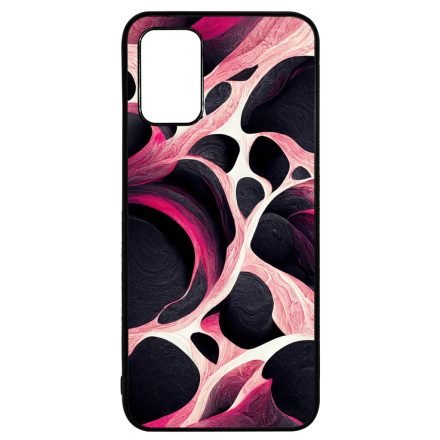 Gyönyörű fekete-fehér és pink márvány mintás Samsung Galaxy A02s tok