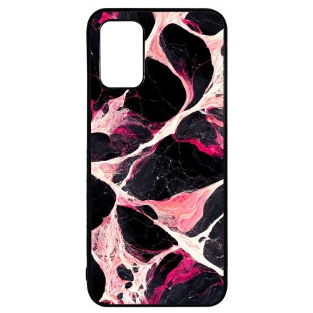 Különleges fekete-fehér és pink márvány mintás Samsung Galaxy A02s tok