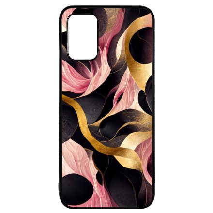 Aranyló fekete-pink márvány mintás Samsung Galaxy A02s tok