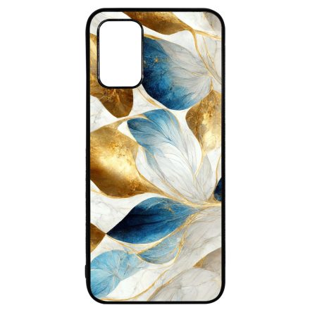 Csodaszép fehér-arany leveles márvány mintás Samsung Galaxy A02s tok