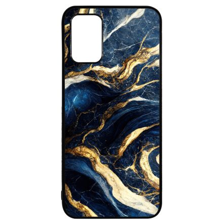 Gyönyörű kék és arany márvány mintás Samsung Galaxy A02s tok