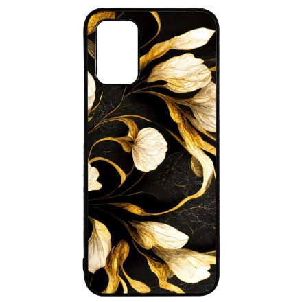 Fekete-arany kála szatén hatású Art Samsung Galaxy A02s tok