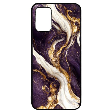 Szépséges lila-fehér és arany márvány mintás  Samsung Galaxy A02s tok