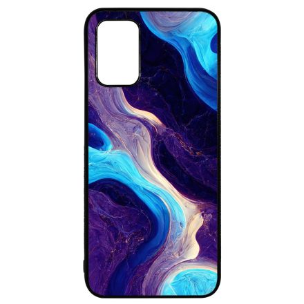 A kék és lila árnyalatai márvány mintás Samsung Galaxy A02s tok