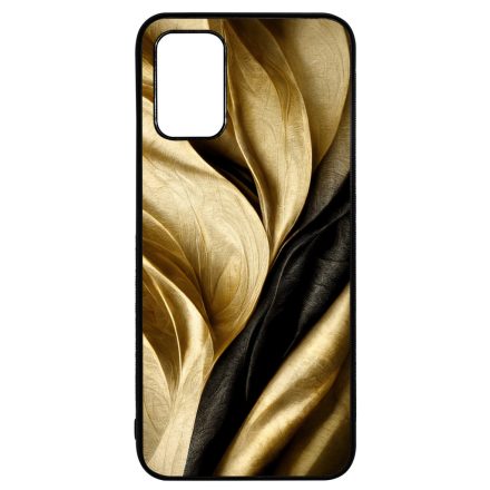 Fekete-arany mintás szatén hatású Art Samsung Galaxy A02s tok