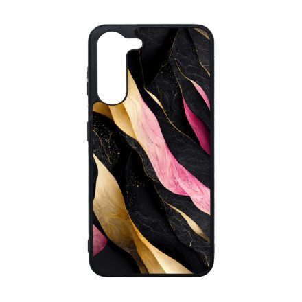 Szépséges fekete-pink és arany márvány mintás Samsung Galaxy A05s tok