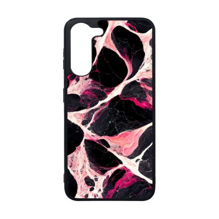 Különleges fekete-fehér és pink márvány mintás Samsung Galaxy A05s tok