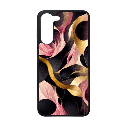 Aranyló fekete-pink márvány mintás Samsung Galaxy A05s tok