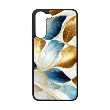 Csodaszép fehér-arany leveles márvány mintás Samsung Galaxy A05s tok