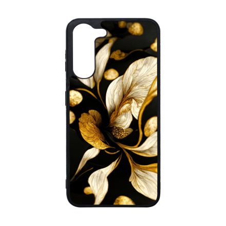 Szépséges fekete-arany virág szatén Art Samsung Galaxy A05s tok