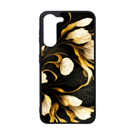 Fekete-arany kála szatén hatású Art Samsung Galaxy A05s tok
