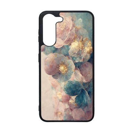 Pasztel rózsaszín és kék virágos Art Samsung Galaxy A05s tok