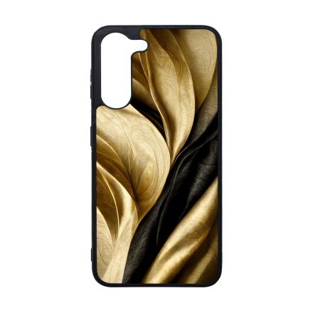 Fekete-arany mintás szatén hatású Art Samsung Galaxy A05s tok