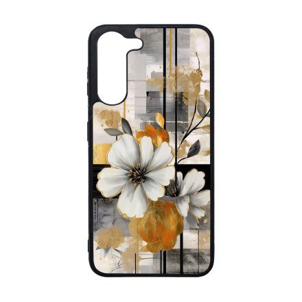 Különleges arany és fehér virágos absztrakt Art Samsung Galaxy A05s tok