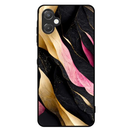 Szépséges fekete-pink és arany márvány mintás Samsung Galaxy A06 tok
