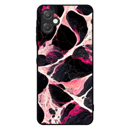 Különleges fekete-fehér és pink márvány mintás Samsung Galaxy A06 tok