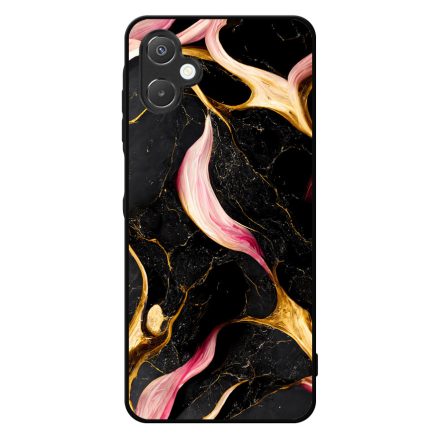 Különleges fekete-pink és arany márvány mintás Samsung Galaxy A06 tok