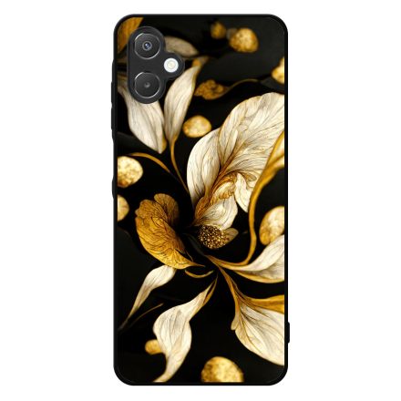 Szépséges fekete-arany virág szatén Art Samsung Galaxy A06 tok