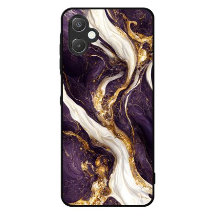Szépséges lila-fehér és arany márvány mintás  Samsung Galaxy A06 tok