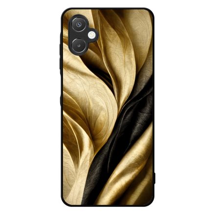 Fekete-arany mintás szatén hatású Art Samsung Galaxy A06 tok