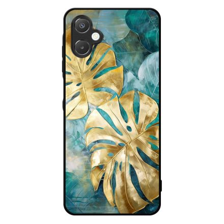 Gyönyörű kék aranyló levelek Art Samsung Galaxy A06 tok