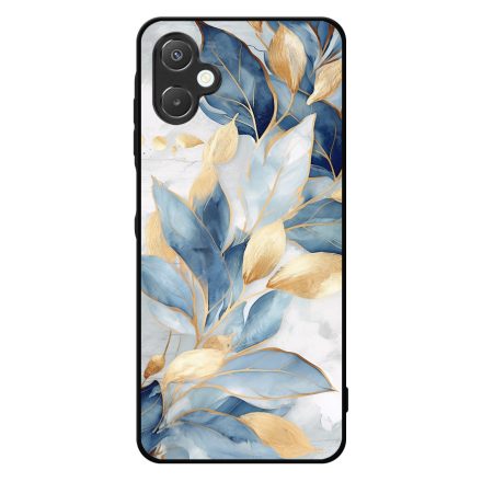 Gyönyörű kék és arany leveles Art Samsung Galaxy A06 tok