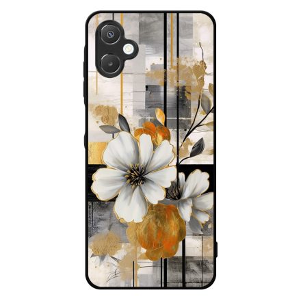 Különleges arany és fehér virágos absztrakt Art Samsung Galaxy A06 tok