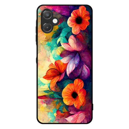 Festett hatású színes virágos Art Samsung Galaxy A06 tok