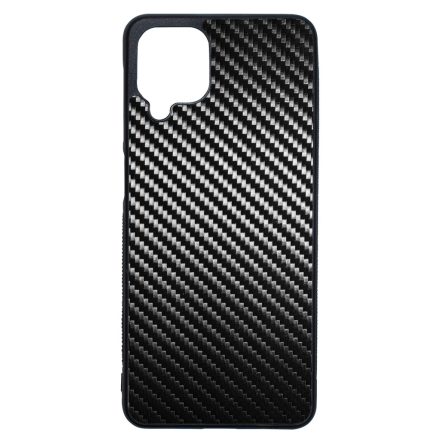 Ezüst karbon fiber mintás Samsung Galaxy A12 tok