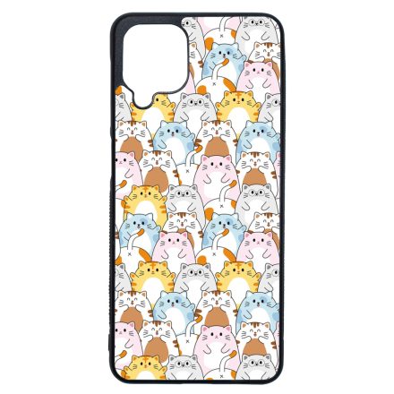 Tündéri Kawaii cica mintás Samsung Galaxy A12 tok