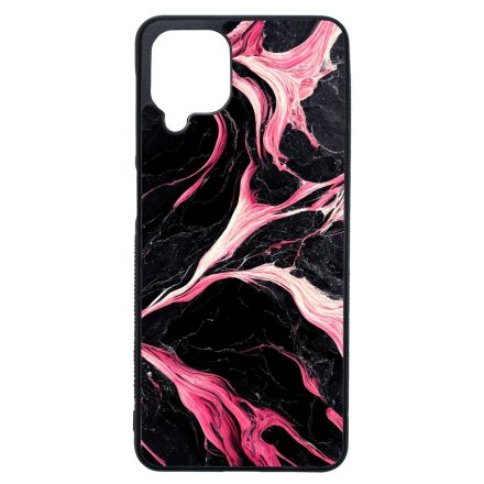 Gyönyörű fekete-pink márvány mintás Samsung Galaxy A12 tok