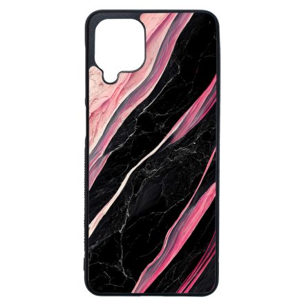 Luxury fekete-pink márvány mintás Samsung Galaxy A12 tok