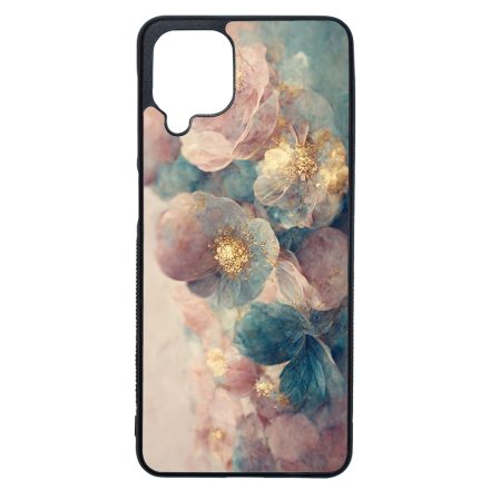 Pasztel rózsaszín és kék virágos Art Samsung Galaxy A12 tok