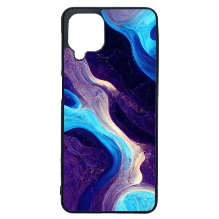 A kék és lila árnyalatai márvány mintás Samsung Galaxy A12 tok