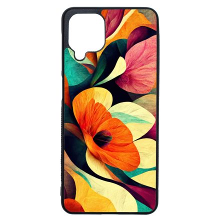 Absztrakt színes virágok Art Samsung Galaxy A12 tok