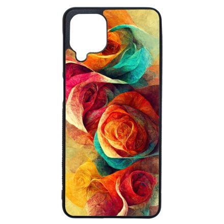 Absztrakt színes rózsák Art Samsung Galaxy A12 tok