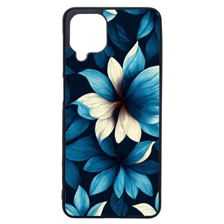 Szépséges kék virágos Art Samsung Galaxy A12 tok