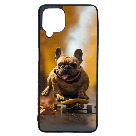 Francia bulldog gördeszkán Samsung Galaxy A12 tok