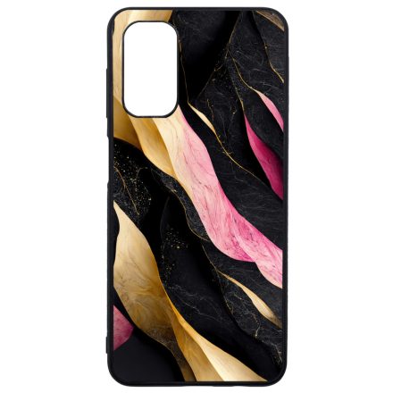 Szépséges fekete-pink és arany márvány mintás Samsung Galaxy A13 5G tok
